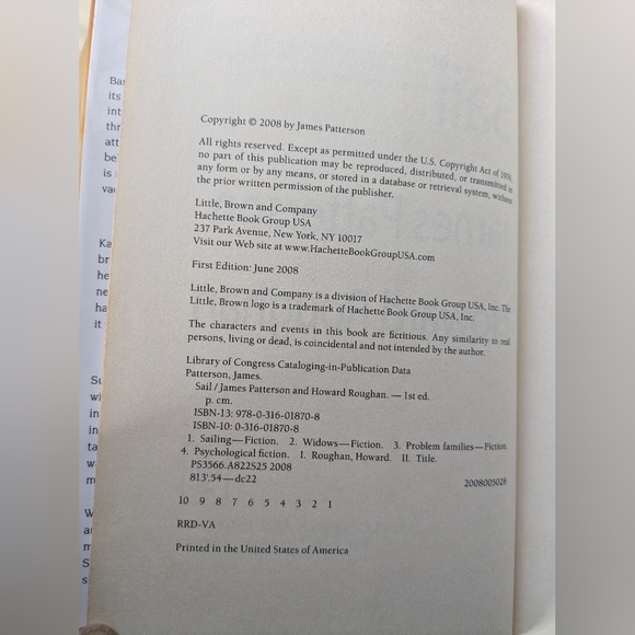 Sail by James Patterson with H. Roughan Hardback Book Dustcover Fiction B2 - Picture 5 of 16